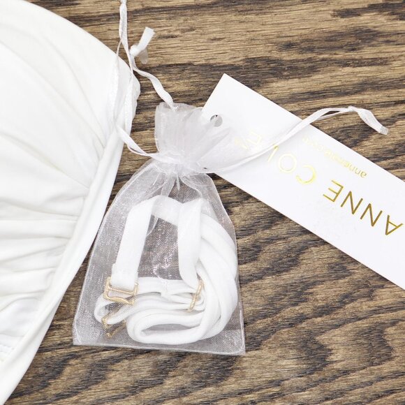 Anne Cole Womens Twist Front Shirred One Piece Swimsuit MYMO00501 White 8 - Picture 3 of 9